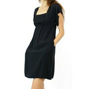 Maeve Anthropologie Smock Black Dress M Lace Trim